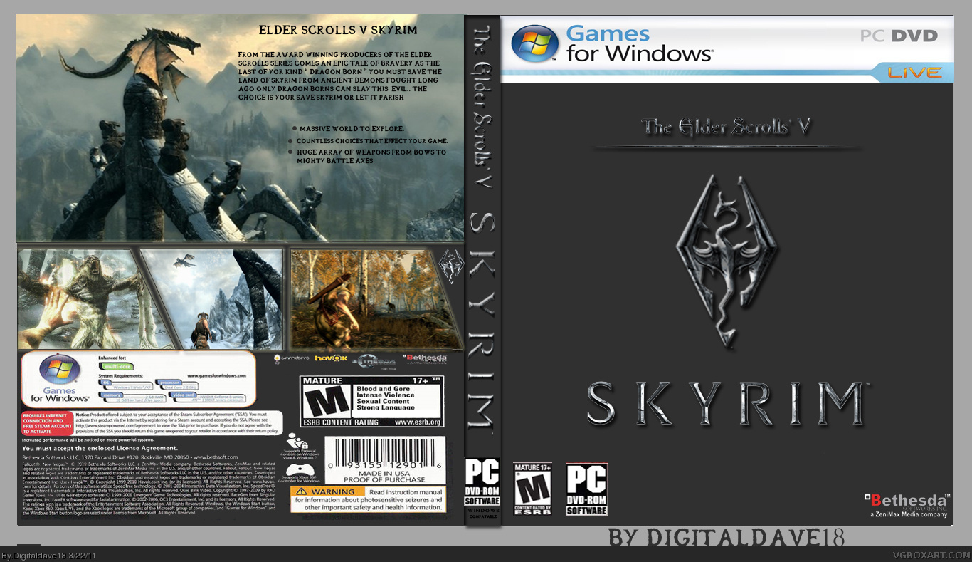 Elder Scrolls V Skyrim box cover