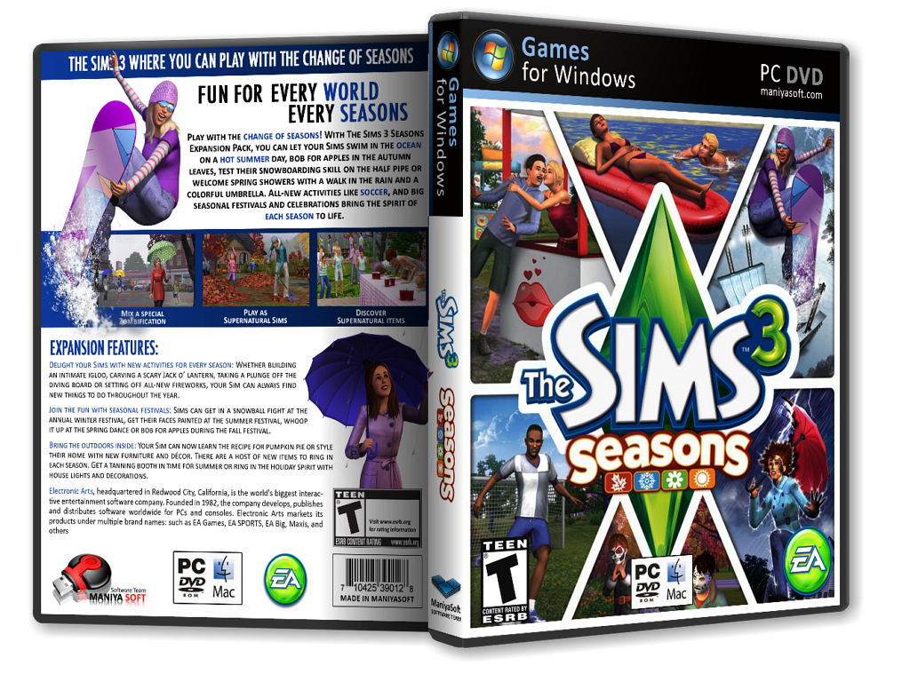 The Sims 3: Seasons box cover