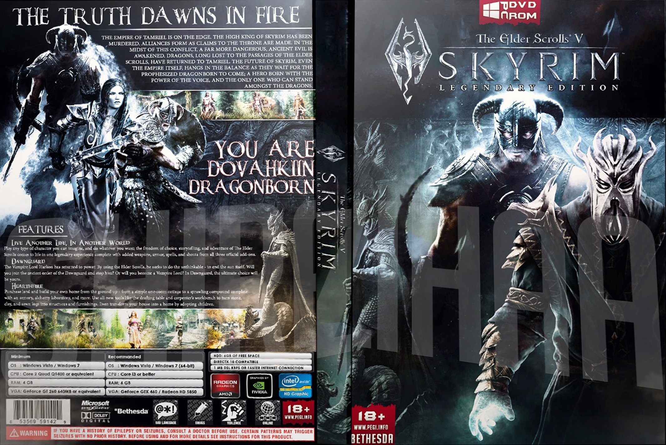 Viewing Full Size The Elder Scrolls V Skyrim Legendary Edition Box Cover