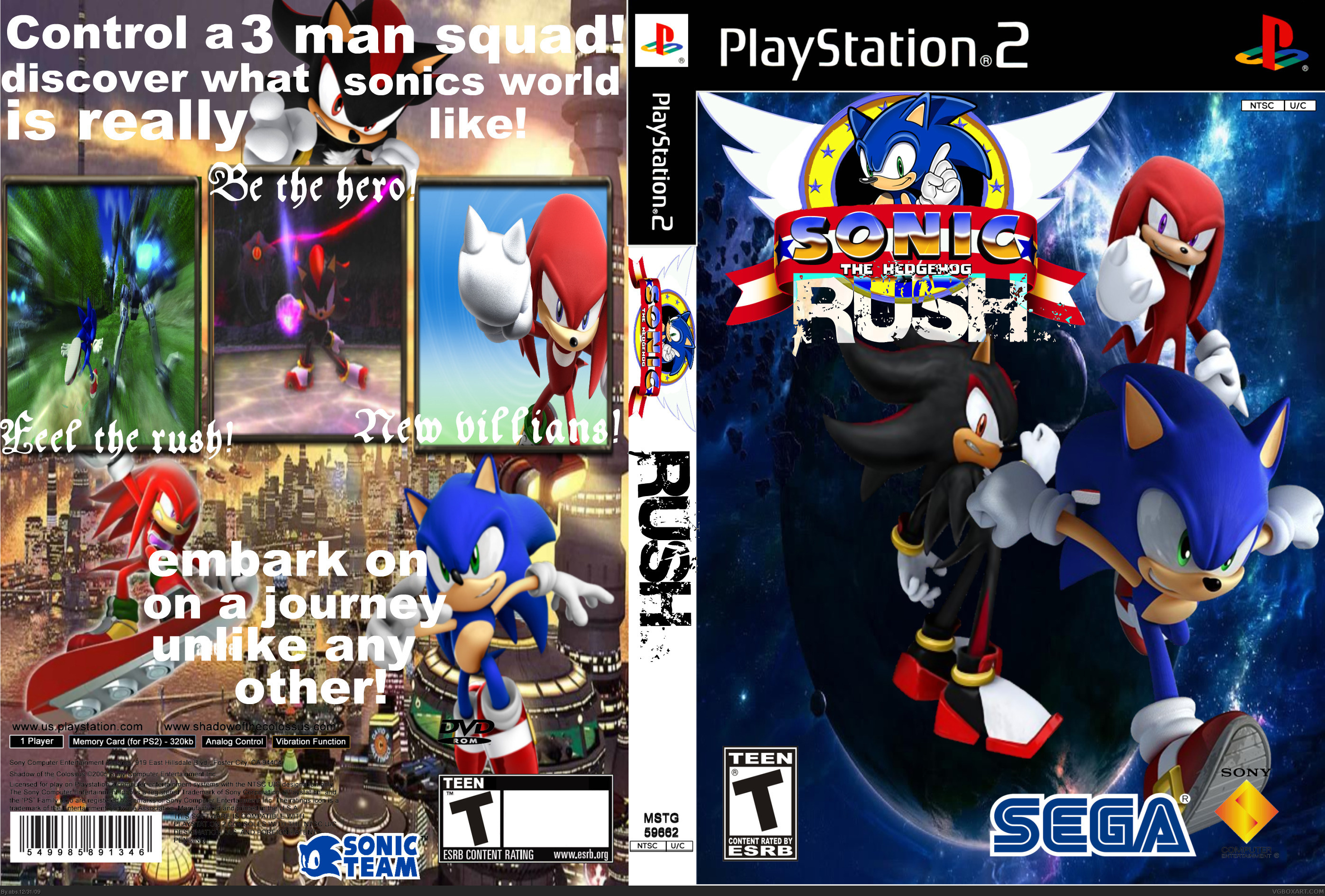 Sonic The Hedgehog RUSH box cover