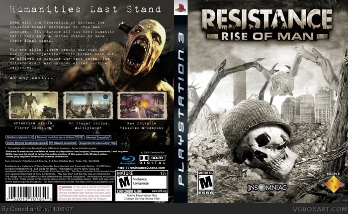 Resistance 2: Rise of Man box art cover