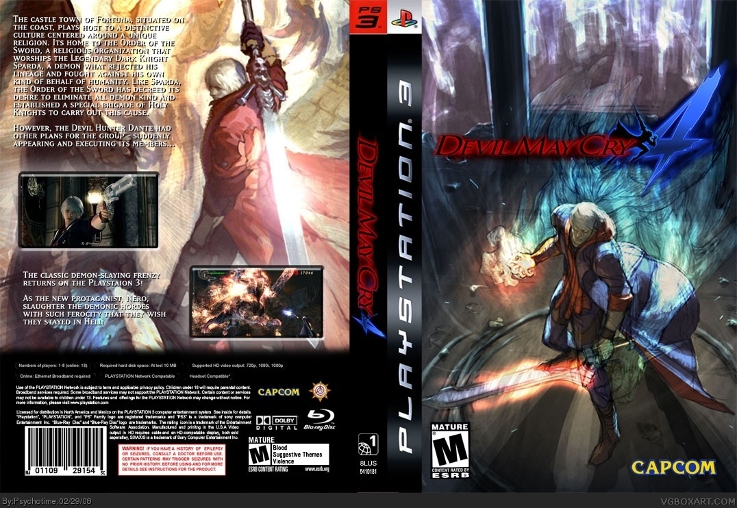 Devil May Cry 4 Playstation 3 Box Art Cover By Psychotime
