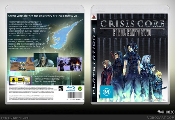 Crisis Core Final Fantasy VII box cover