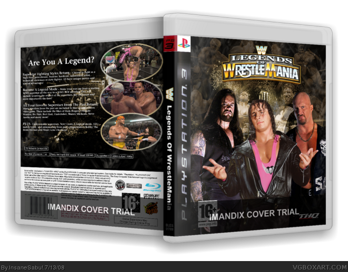 WWE Legends Of WrestleMania PlayStation 3 Box Art Cover by InsaneSabu!