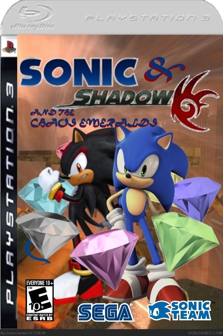 Sonic and Shadow and the Chaos Emeralds box cover