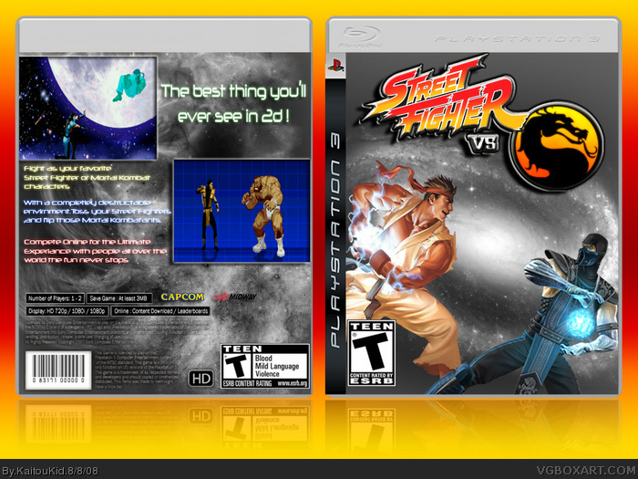 Street Fighter VS Mortal Kombat box art cover