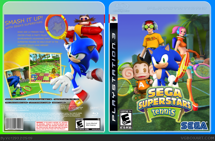 Sega Superstars Tennis PlayStation 3 Box Art Cover by Vic1293