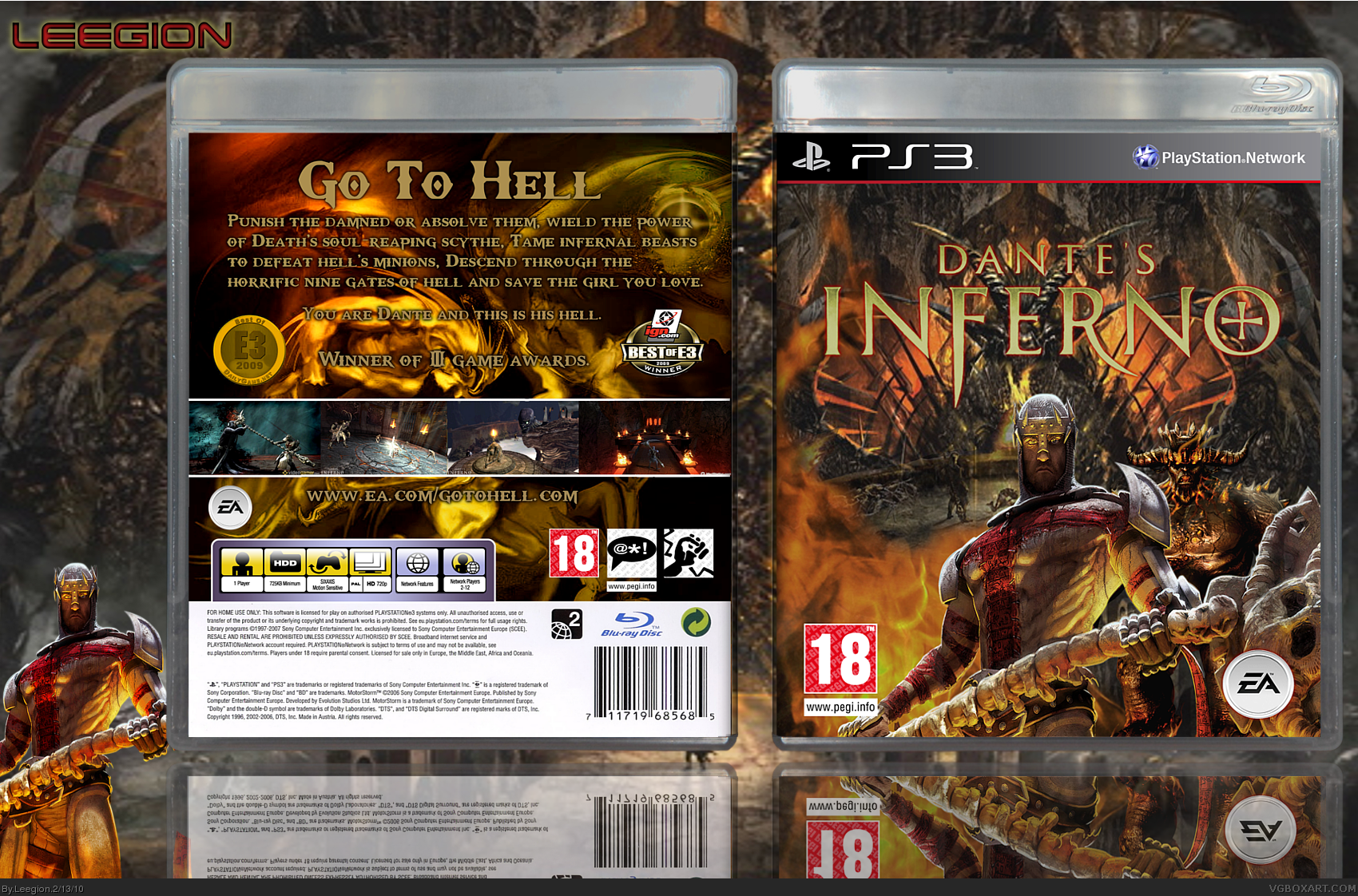 Dante's Inferno PlayStation 3 Box Art Cover by Soundwave