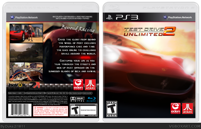Test Drive Unlimited 2 PlayStation 3 Box Art Cover by