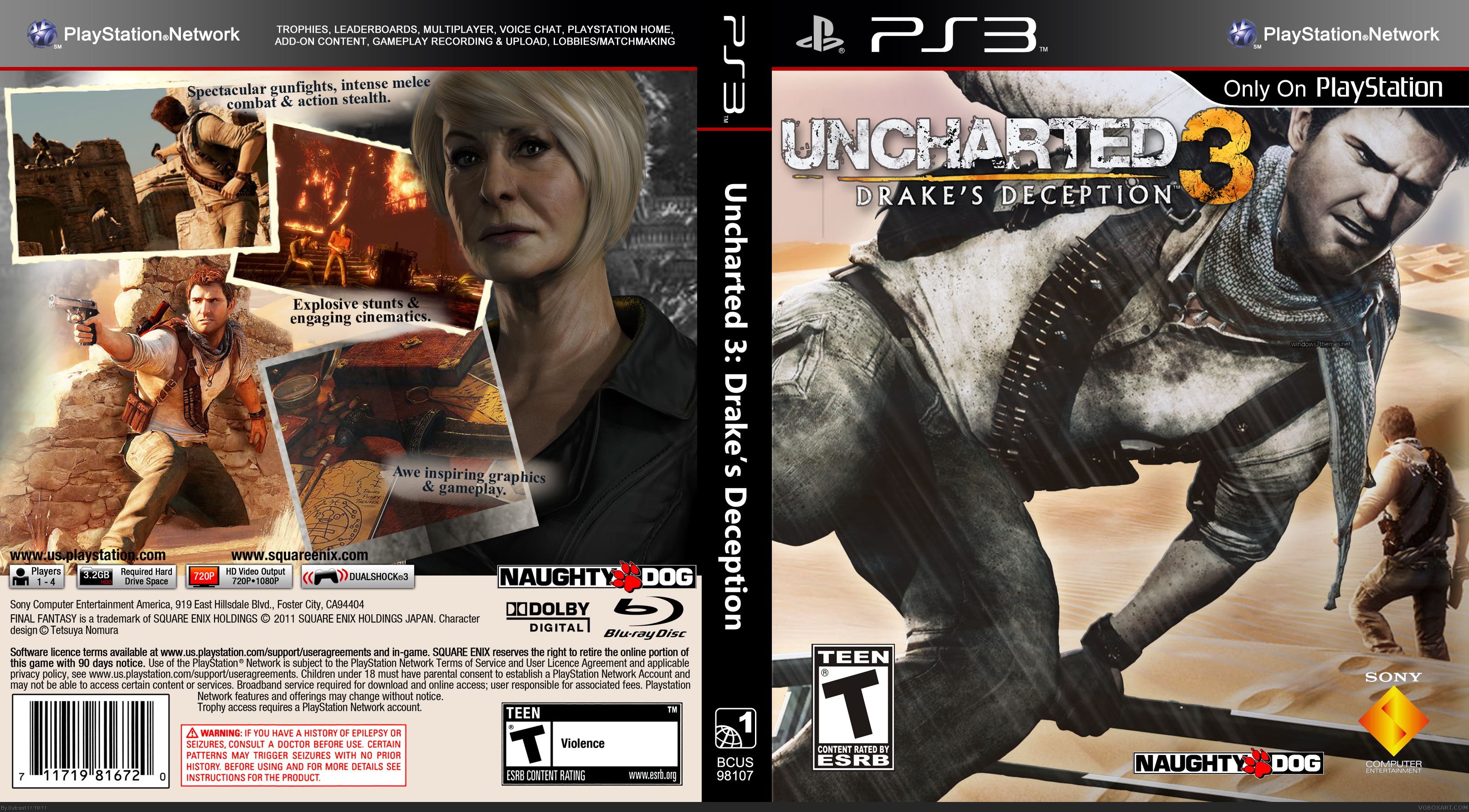 Uncharted 3: Drake's Deception PS3 BCUS 98233 NTSC-U/C — Complete Art Scans  : Naughty Dog : Free Download, Borrow, and Streaming : Internet Archive