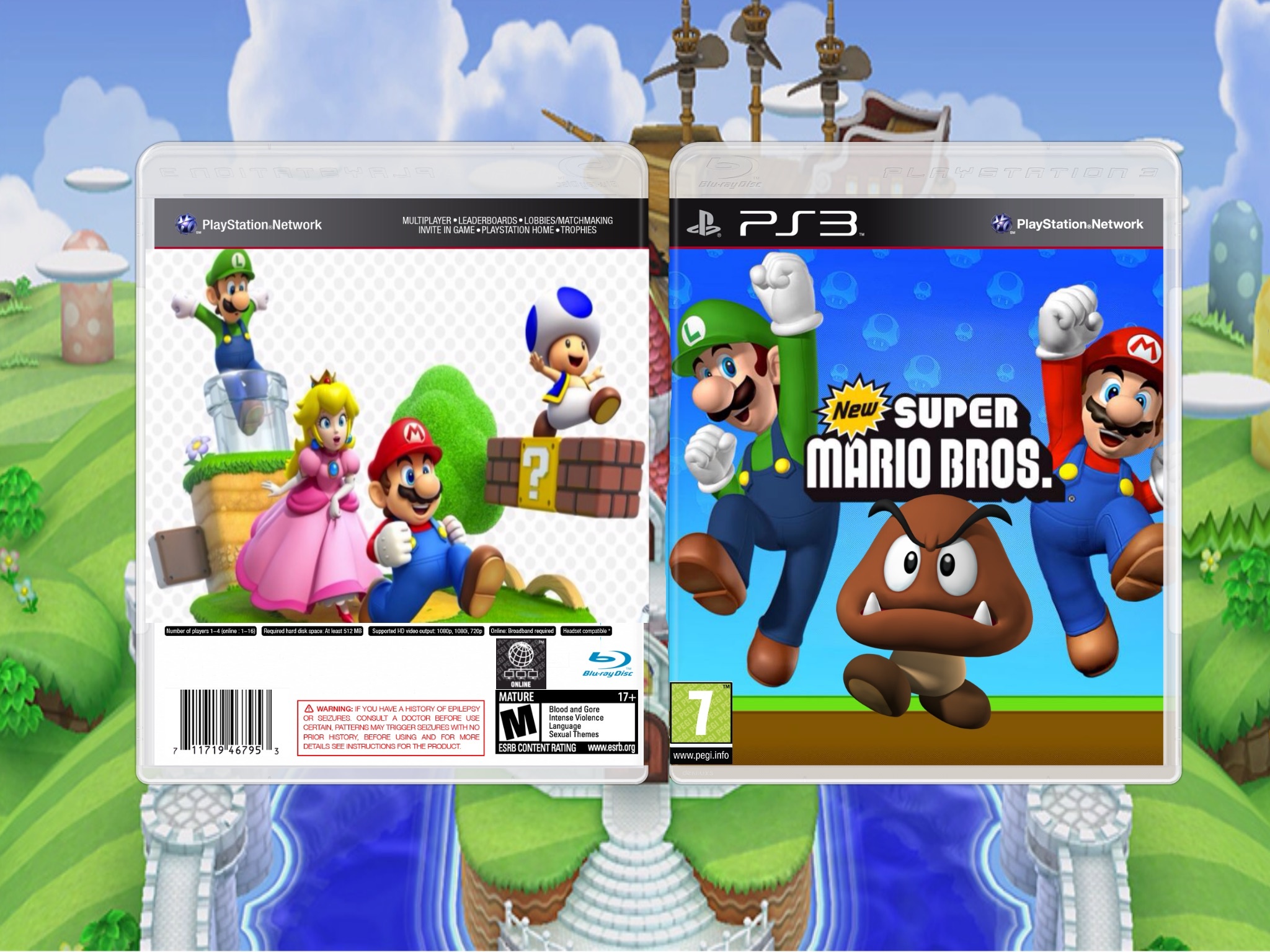 Mario Bross PS3 box cover