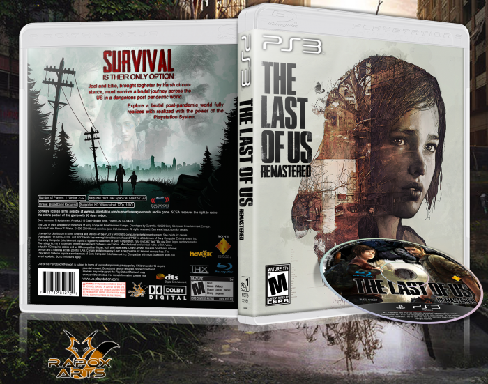 The Last Of Us Remastered Playstation 3 Box Art Cover By