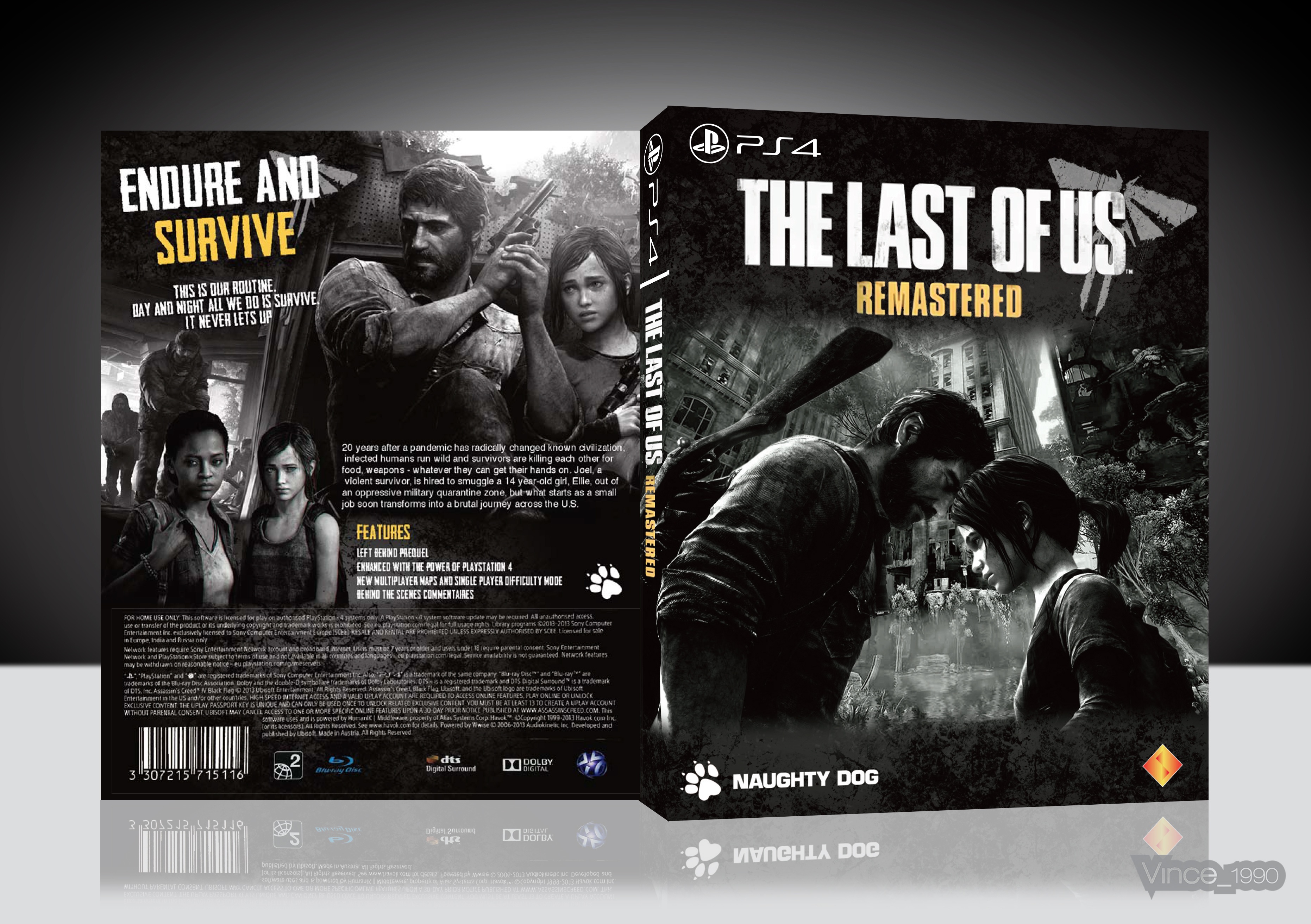The Last Of Us Remastered Playstation 4 Box Art Cover By Vince1990