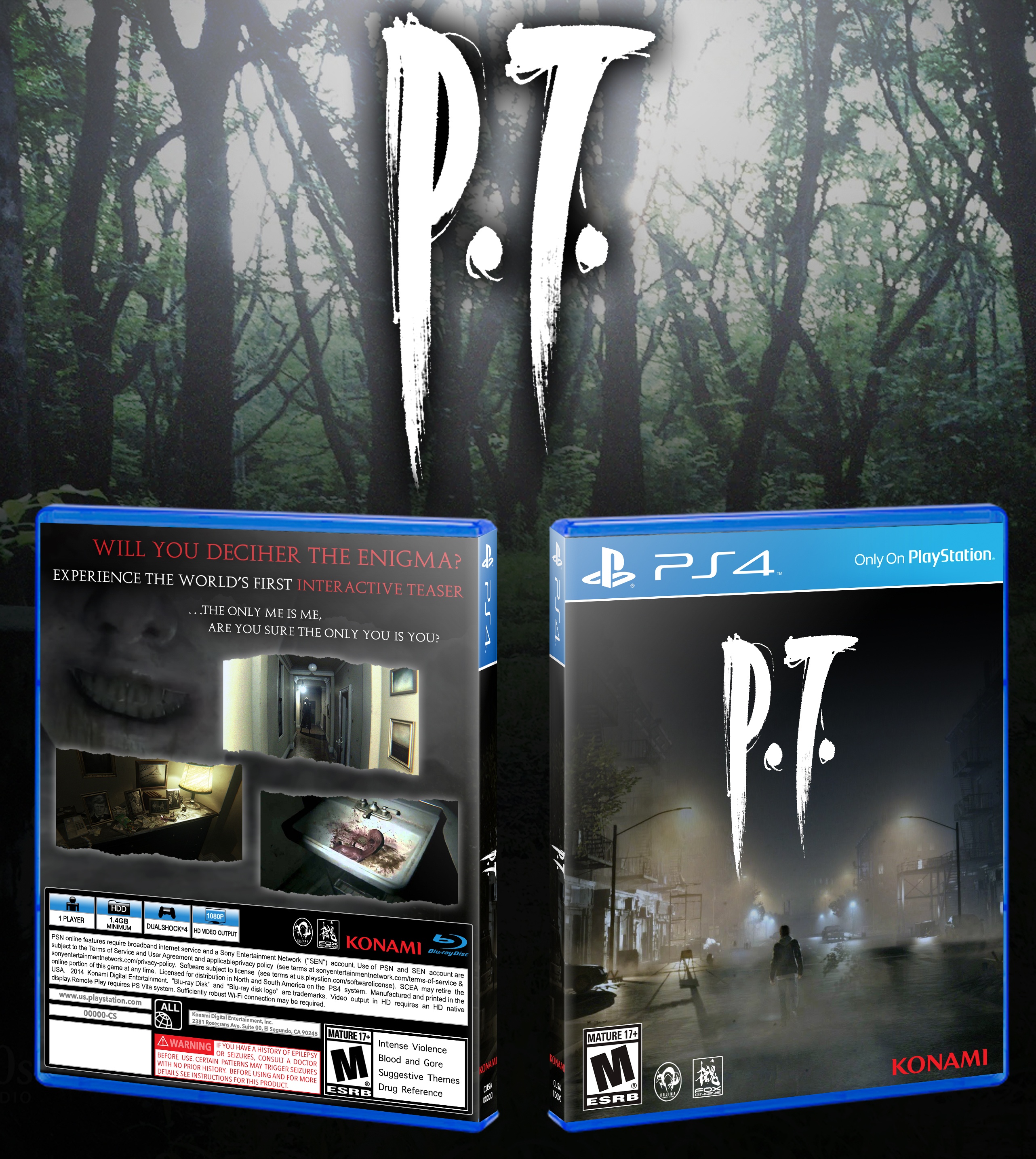Silent Hills P.T. PlayStation 4 Box Art Cover by Solid Romi