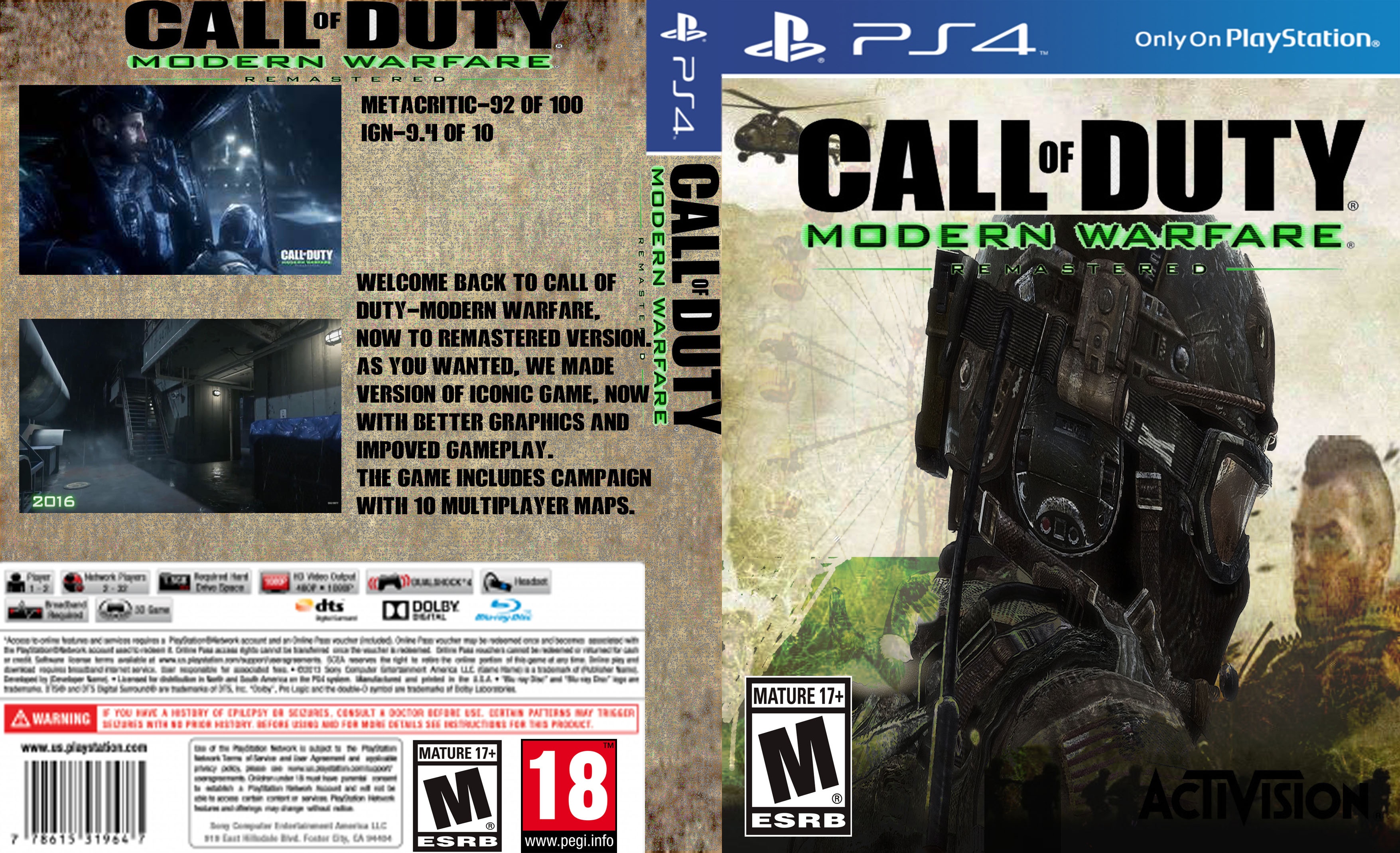 Call of Duty 4: Modern Warfare Remaster box cover