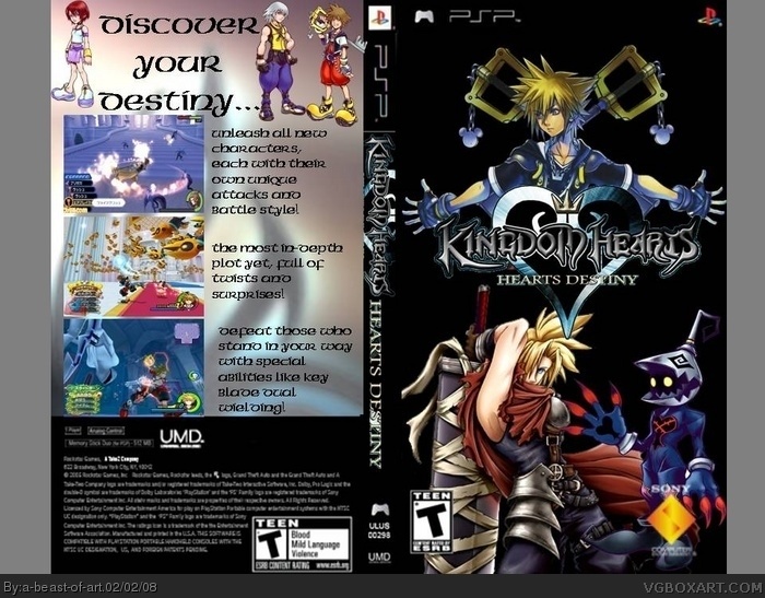 Kingdom Hearts Destiny Hearts box art cover