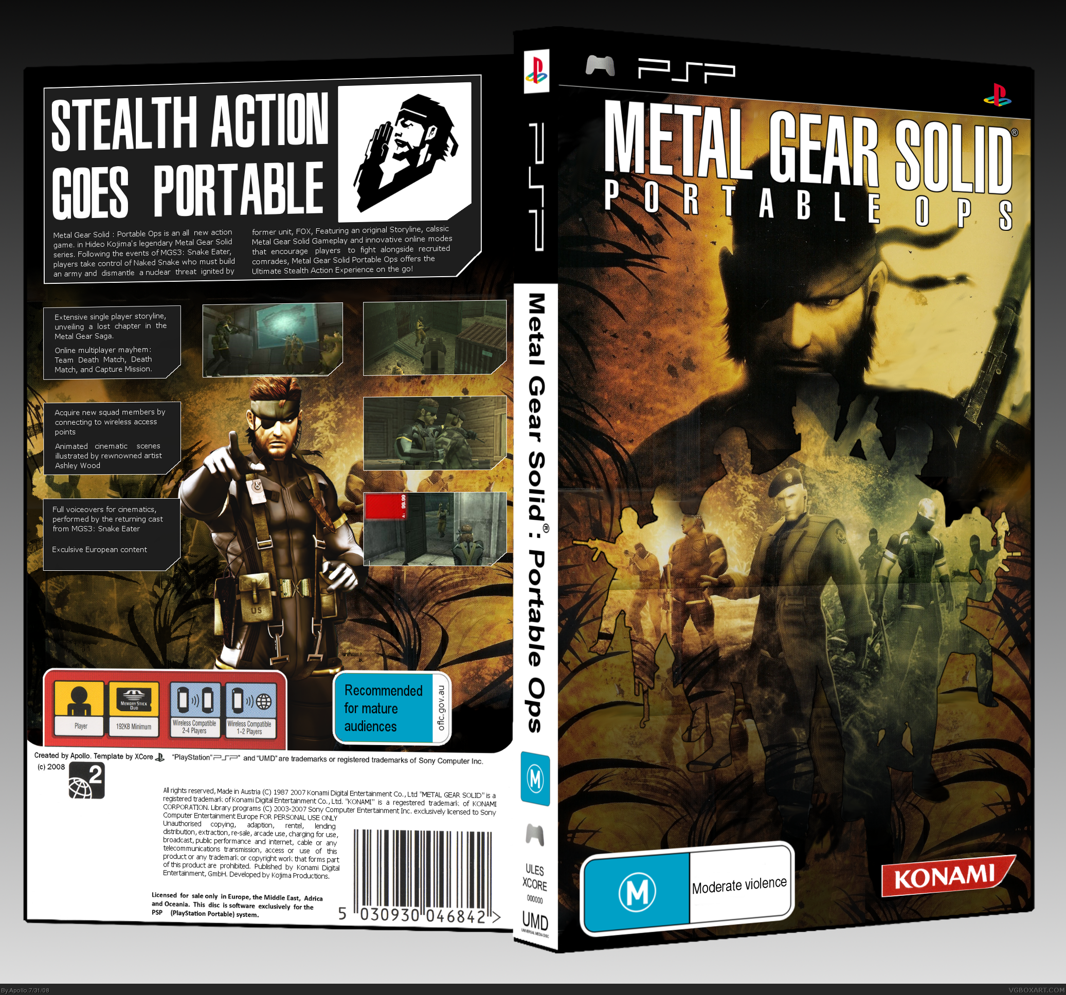 Viewing full size Metal Gear Solid: Portable Ops box cover