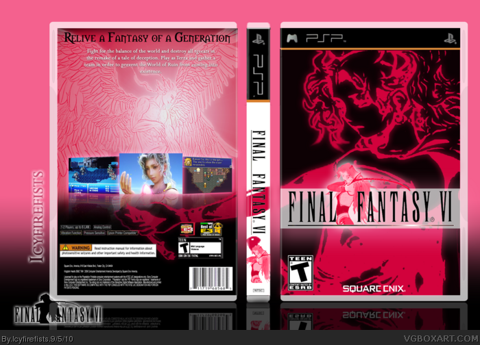 congelador papel Túnica Final Fantasy VI: Anniversary Edition PSP Box Art Cover by Icyfirefists