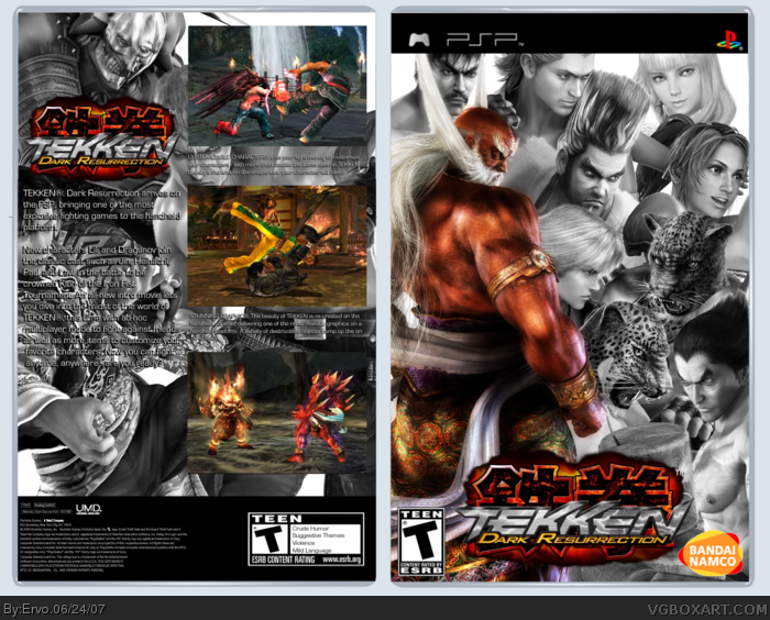 Tekken Dark Resurrection PSP Box Art Cover by Ervo