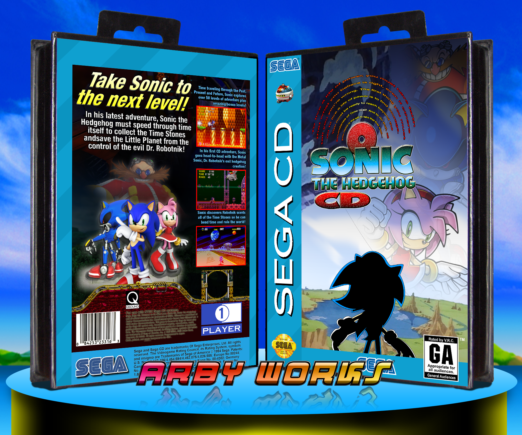 Sonic Cd Sega Cd Box Art Cover By Arby Works