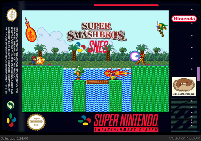 Super Smash Bros. SNES box art cover