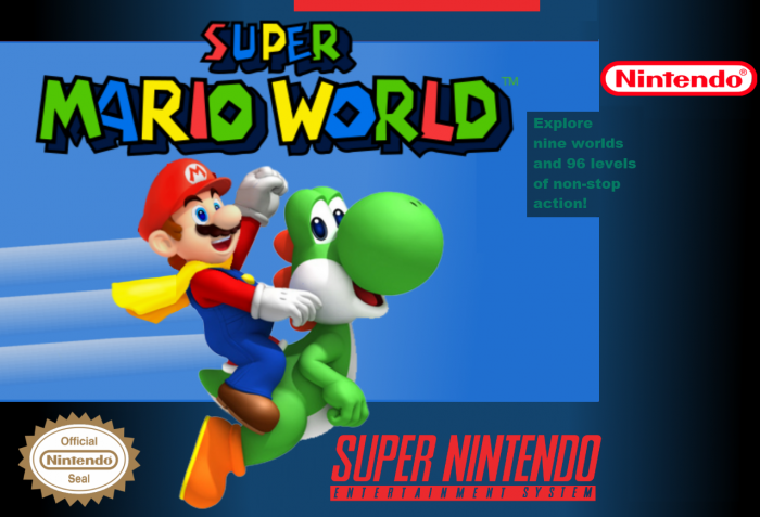 Super Mario World SNES Box Art Cover by Guerrini
