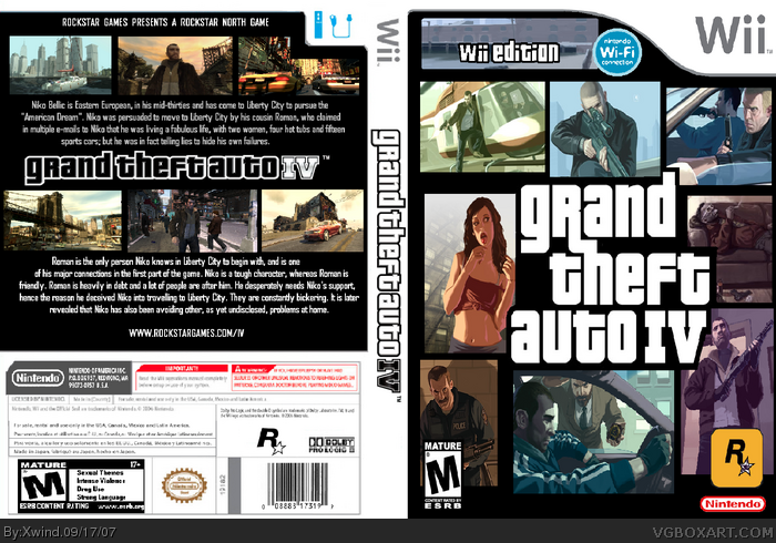 uitvegen span Chinese kool GTA: IV Wii Edition Wii Box Art Cover by Xwind
