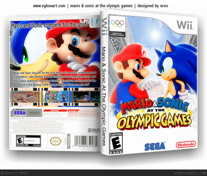 Mario & Sonic: At The Olympic Games Wii Box Art Cover By Ervo