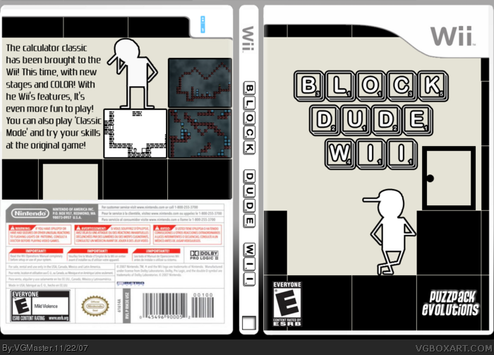 Block Dude Wii box art cover