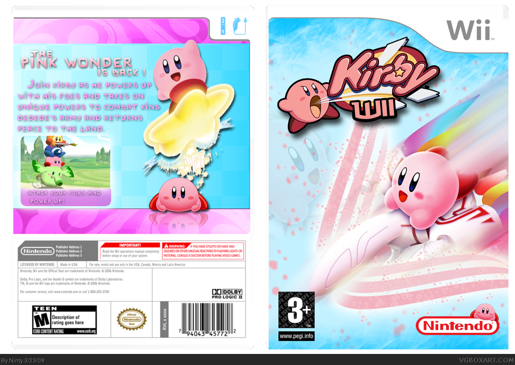 Kirby Wii box cover