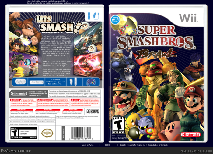Super Smash Bros. Brawl box art cover