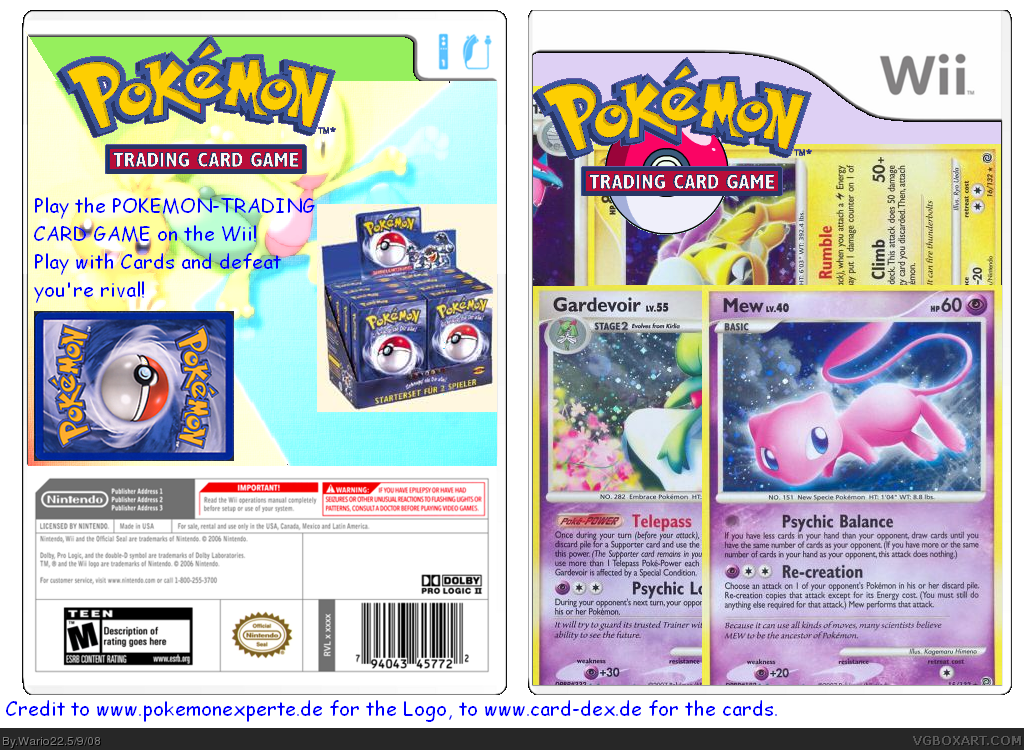 Pokemon Trading Card Game Wii box cover