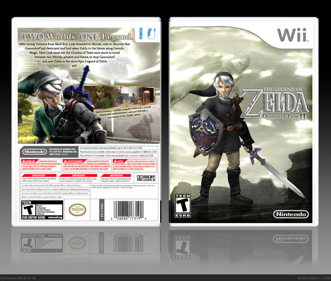 The Legend of Zelda: Ocarina of Time II Wii Box Art Cover by Brettska99