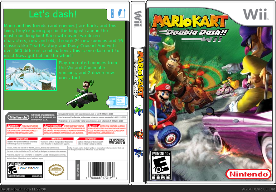 leef ermee Sympathiek zelf Viewing full size Mario Kart Double Dash Wii box cover
