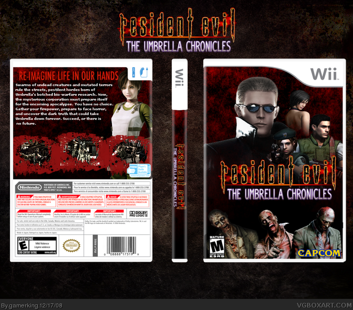 Wii Resident Evil Umbrella Chronicles Manual Arts