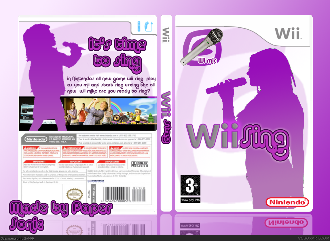 Wii sing box cover