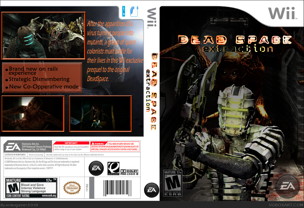 Dead Space Extraction Wii Box Art Cover By Vortexgamer