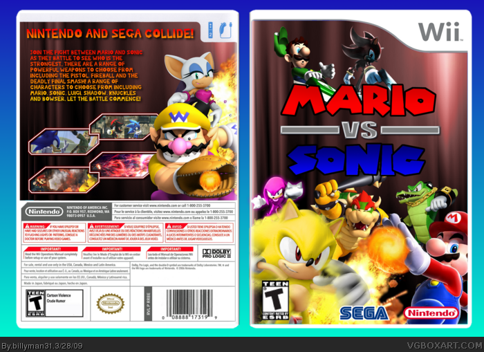 Mario Vs. Sonic box art cover