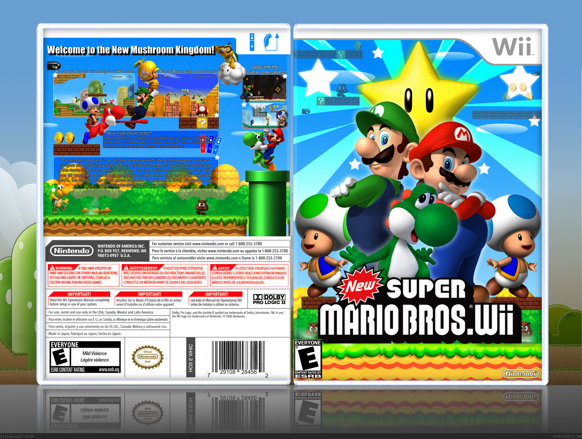 bitter afdrijven ontrouw New Super Mario Bros. Wii Wii Box Art Cover by Spiderpig24