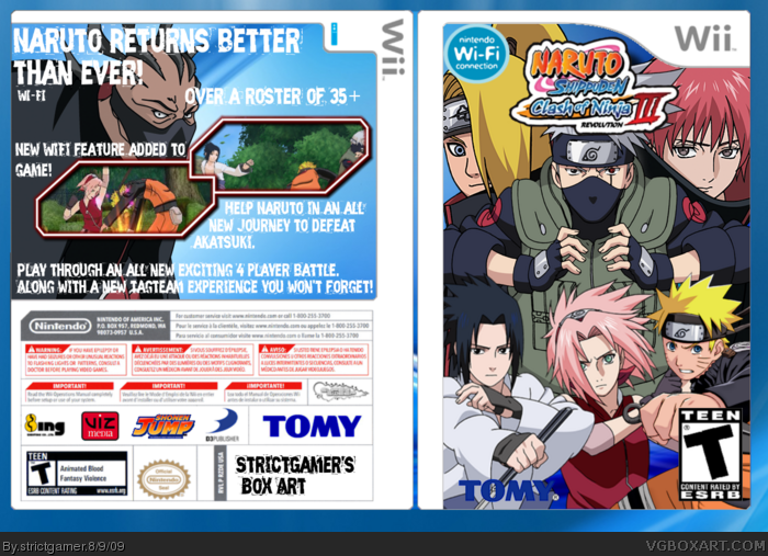 Naruto Shippuden: Clash of Ninja Revolution 3 box art cover
