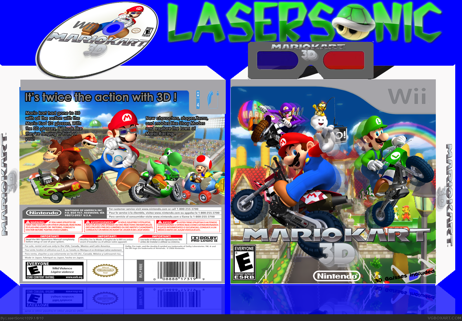 Mario Kart 3D box cover