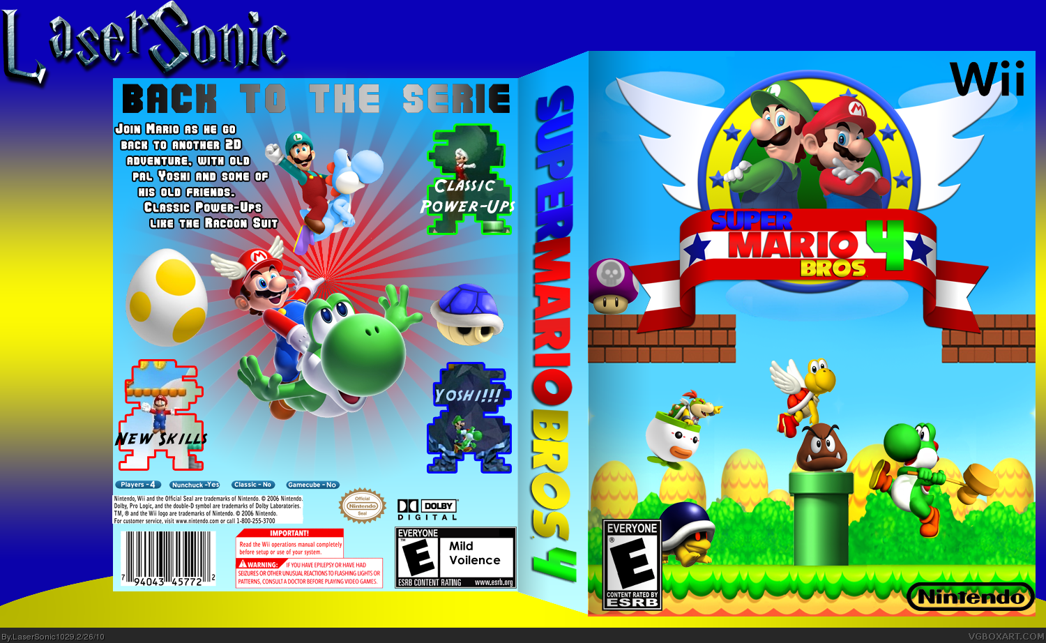 Super Mario Bros. 4 Wii Box Art Cover by LaserSonic10291500 x 922