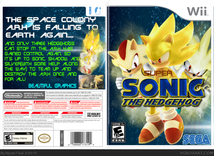Super Sonic The Hedgehog box art cover