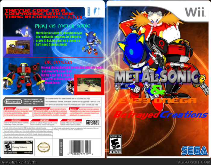 Metal Sonic & E-123 Omega: Betrayed Creations box art cover