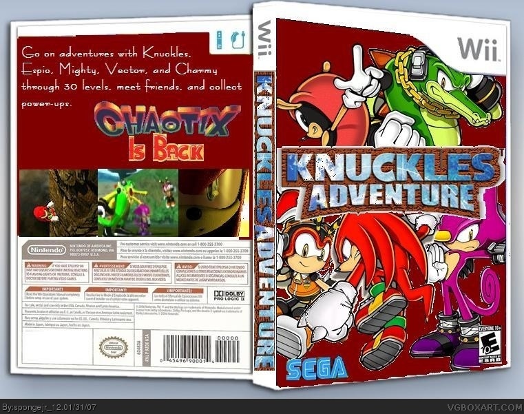 Knuckles Adventure box cover