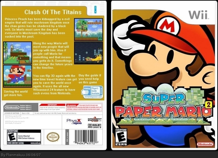 Super Paper Mario 2 Wii Box Art Cover by Ranmakuu