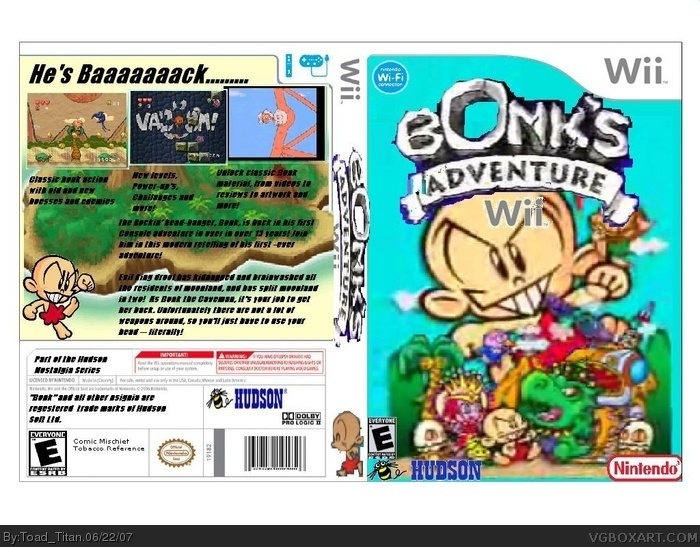 Bonk Wii box art cover