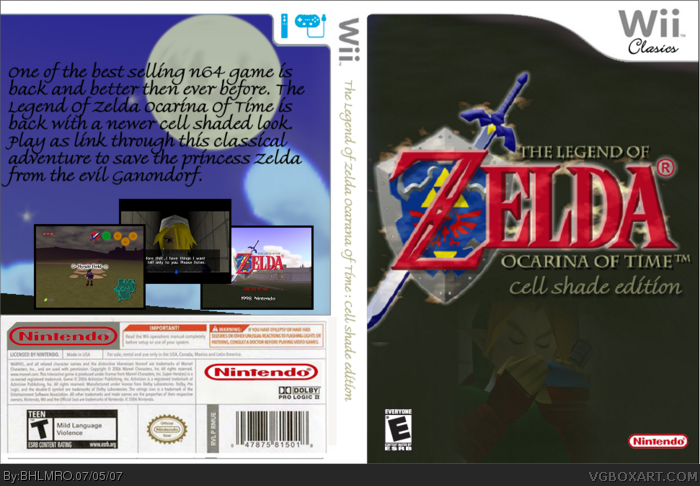 The Legend of Zelda: Ocarina of Time Cell Shade Edition box art cover