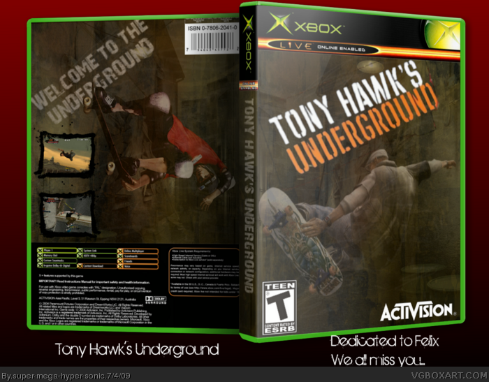 Tony Hawk's Underground box art cover