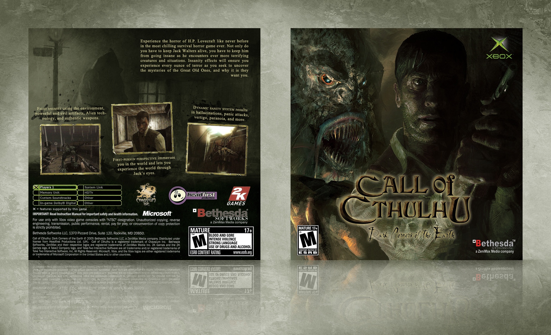 Call of Cthulhu: Dark Corners of the Earth box cover
